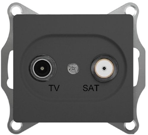 Розетка TV+SAT Оконечная без рамки Systeme Electric Glossa 2-м. антрацит картинка